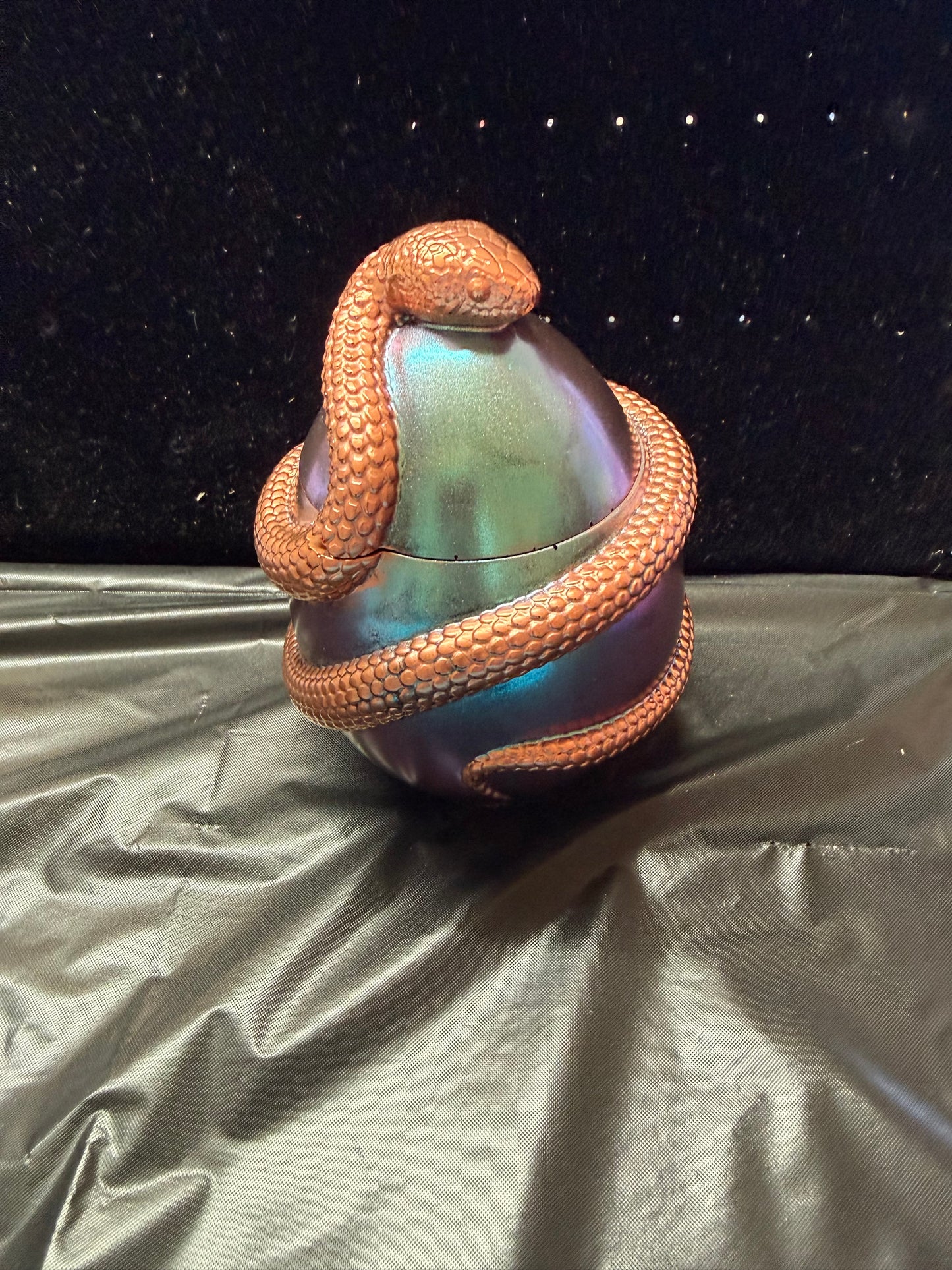 Handmade Resin Snake Jar with Lid