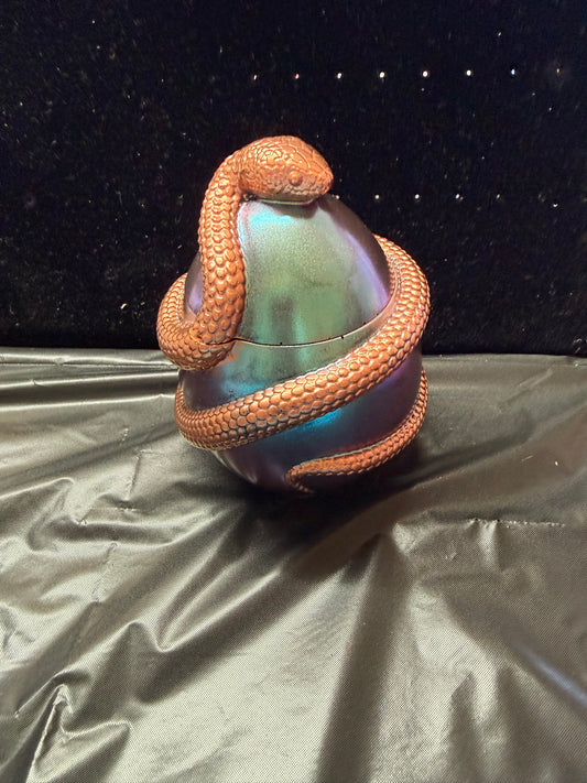 Handmade Resin Snake Jar with Lid